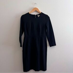 J. Crew Black Zip Ponte Dress